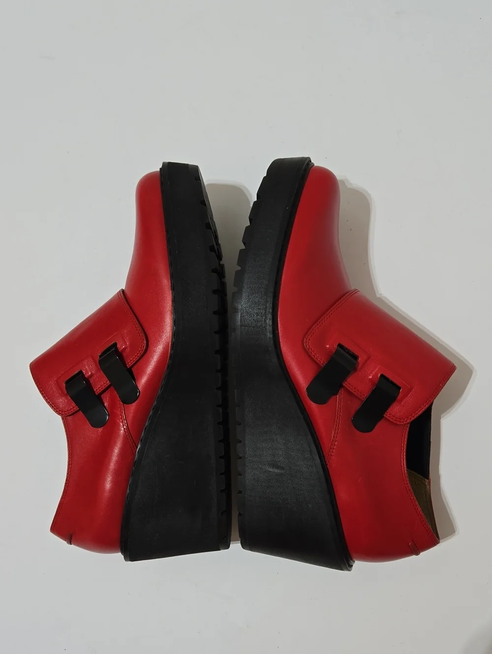 3.1 Phillip Lim Red  Wallace - Wedge Monk Strap Platform Wedges